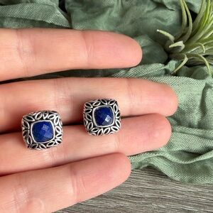 Angela by John Hardy Lapis Lazuli stones in silver 925 stud earrings. RARE!
